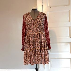 Red & Yellow floral boho dress brand new